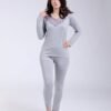 Rose Miss Ensemble thermique dentelle – Réf 18139 – Gris