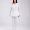 Rose Miss Pyjama tunique dentelle – Réf 18181 – Écru