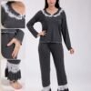 Rose Miss Pyjama col dentelle volants – Réf 18235 – Gris anthracite