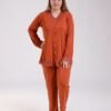 Rose Miss Pyjama boutonné dentelle – Réf 18236 – Rouille