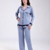 Rose Miss Pyjama chemise dentelle – Réf 18246 – Bleu gris