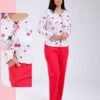 Rose Miss Pyjama imprimé cerises – Réf 18253 – Écru et rouge