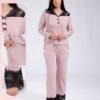 Rose Miss Pyjama dentelle noire nœuds – Réf 18264 – Vieux rose