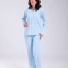 Rose Miss Pyjama torsadé boutonné galon – Réf 18271 – Bleu ciel