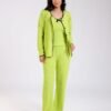 Rose Miss Pyjama 3 pièces torsadé avec gilet – Réf 18272 – Vert anis