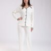 Rose Miss Pyjama 3 pièces torsadé avec gilet – Réf 18272 – Écru
