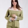Rose Miss Pyjama boutonné dentelle – Réf 18274 – Vert olive