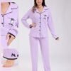 Rose Miss Pyjama chemise torsadé ourson – Réf 18294 – Lilas