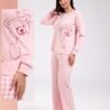 Rose Miss Pyjama ourson pantalon à carreaux – Réf 18301 – Rose