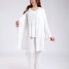 Rose Miss Ensemble pyjama et peignoir volants 3 pièces – Réf 18311 – Blanc