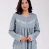 Rose Miss Chemise de nuit longue dentelle – Réf 18386 – Bleu gris
