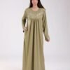 Rose Miss Chemise de nuit longue dentelle – Réf 18386 – Vert olive