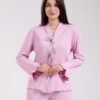 Rose Miss Pyjama côtelé nœuds volants – Réf 18411 – Rose