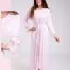 Rose Miss Ensemble robe de nuit longue et peignoir 2 pièces – Réf 18435 – Rose