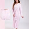 Rose Miss Ensemble robe de nuit longue et peignoir 2 pièces – Réf 18435 – Rose pâle