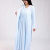 Rose Miss Ensemble robe de nuit longue et peignoir 2 pièces – Réf 18435 – Bleu ciel