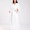 Rose Miss Ensemble robe de nuit longue et peignoir 2 pièces – Réf 18435 – Blanc