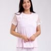 Rose Miss Ensemble pyjama et peignoir jacquard 3 pièces – Réf 18438 – Rose clair
