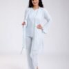 Rose Miss Ensemble pyjama et peignoir 3 pièces – Réf 18439 – Bleu ciel