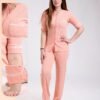 Rose Miss Pyjama chemise manches courtes gaufré – Réf 18452 – Pêche