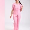 Rose Miss Pyjama chemise manches courtes gaufré – Réf 18452 – Rose