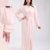 Rose Miss Ensemble robe de nuit longue et peignoir 2 pièces – Réf 18460 – Rose pâle