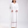 Rose Miss Ensemble robe de nuit longue et peignoir 2 pièces – Réf 18460 – Blanc