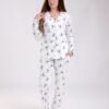 Rose Miss Pyjama chemise imprimé Stitch – Réf 18465 – Écru et bleu