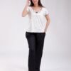 Rose Miss Ensemble pyjama t-shirt imprimé et pantalon – Réf 18470 – Noir