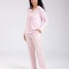 Rose Miss Pyjama chemise pantalon vichy – Réf 18482 – Rose pâle