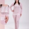 Rose Miss Pyjama tunique dentelle – Réf 18500 – Vieux rose