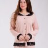 Rose Miss Pyjama boutonné dentelle noire – Réf 18523 – Beige rosé