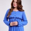 Rose Miss Chemise de nuit longue dentelle – Réf 18580 – Bleu roi