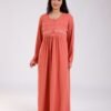 Rose Miss Chemise de nuit longue dentelle – Réf 18580 – Brique