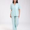 Rose Miss Pyjama chemise et pantalon à volants – Réf 18636 – Vert d'eau
