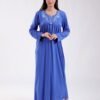 Rose Miss Robe de nuit longue brodée – Réf 18644 – Bleu