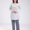 Rose Miss Pyjama imprimé fleuri grande taille – Réf 18645 – Gris