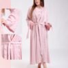 Rose Miss Ensemble robe de nuit et peignoir dentelle 2 pièces – Réf 18686 – Vieux rose