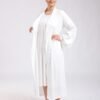 Rose Miss Ensemble robe de nuit et peignoir dentelle 2 pièces – Réf 18686 – Blanc