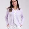 Rose Miss Pyjama haut côtelé à volants pantalon fleuri – Réf 18688 – Lilas