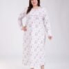 Rose Miss Robe de nuit longue fleurie – Réf 18716 – Rose clair et blanc