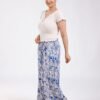 Rose Miss Ensemble t-shirt et pantalon large imprimé – Réf 18731 – Bleu