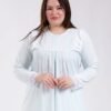 Rose Miss Robe de nuit longue dentelle – Réf 18736 – Bleu ciel
