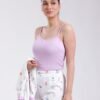 Rose Miss Pyjama fleuri col volants avec débardeur – Réf 18745 – Lilas