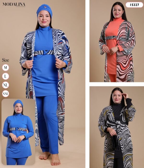 Modalina Burkini avec kimono – Réf 15327 – Couleurs assorties