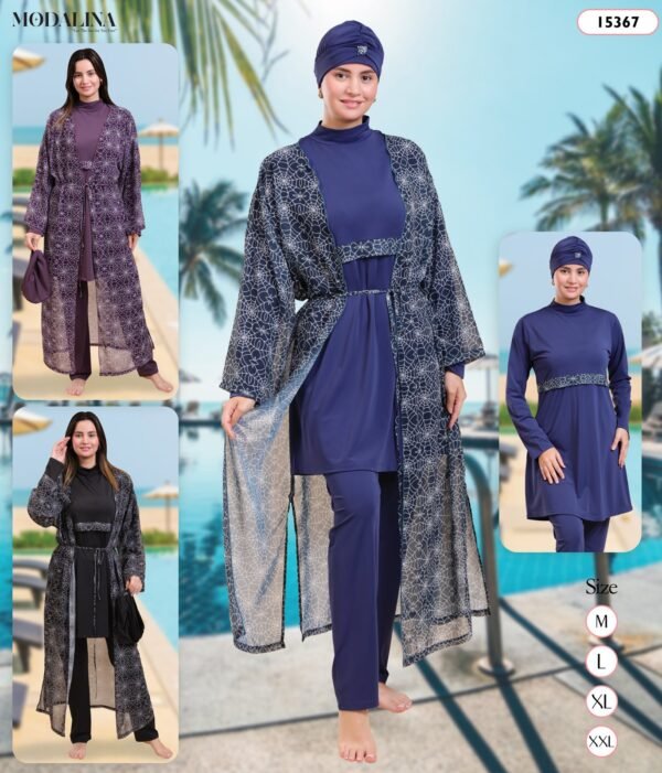 Modalina Burkini avec kimono – Réf 15367 – Couleurs assorties
