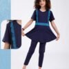Modalina Burkini fille – Réf 15408 – Marine turquoise
