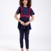 Modalina Burkini fille – Réf 15408 – Marine rouge