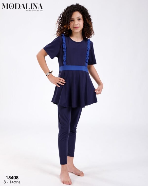 Modalina Burkini fille – Réf 15408 – Marine bleu