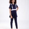 Modalina Burkini fille – Réf 15408 – Marine blanc